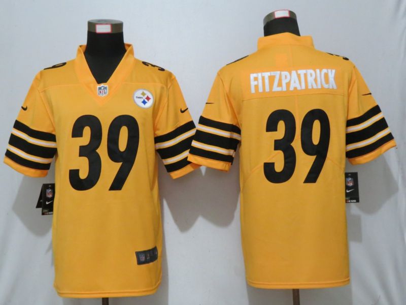 Men Pittsburgh Steelers #39 Fitzpatrick 2019 Vapor Untouchable Nike Gold Inverted Legend Jersey